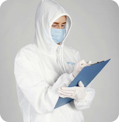 Medical professional in protective gear